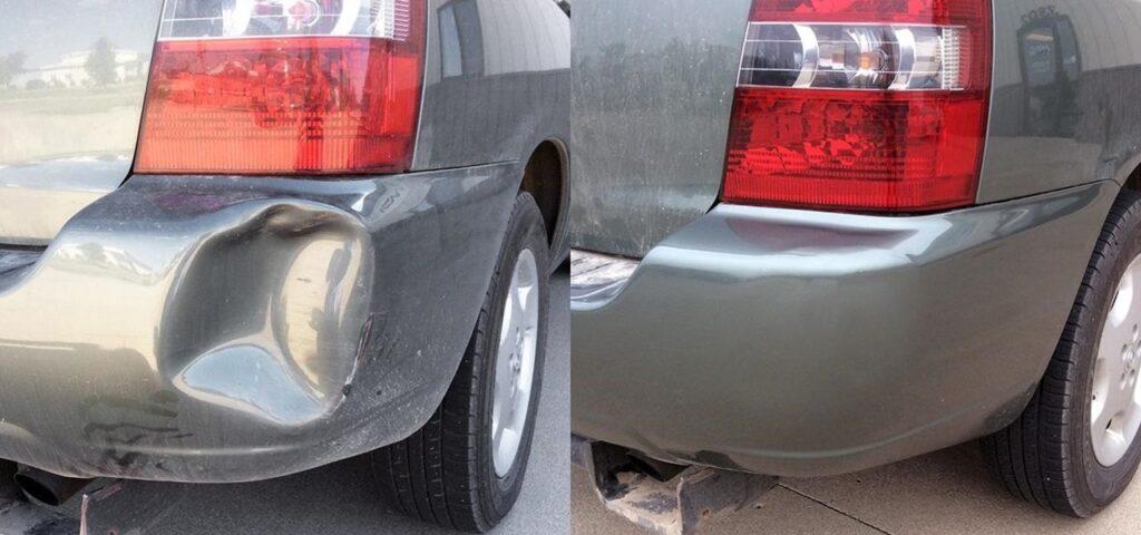 Fixing a minor dent - before and after